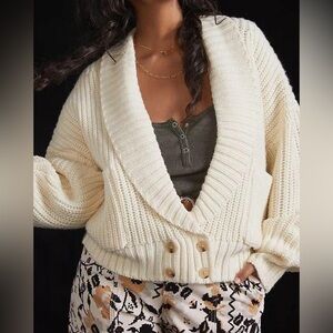 By Anthropology Cozy Cream Sweater